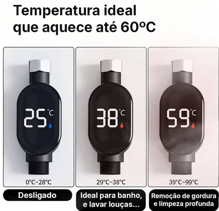 Aquecedor de Água Elétrico Bivolt - Temperatura Máxima 60 °C + BRINDE EXCLUSIVO