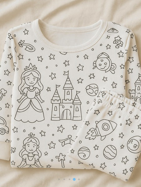 Pijama SanShop + 12 Canetinhas Coloridas que Saem na Lavagem + FRETE GRÁTIS